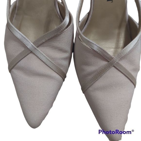 YVES Saint Laurent Satin Champagne Kitten Heels Wedding - Picture 12 of 14